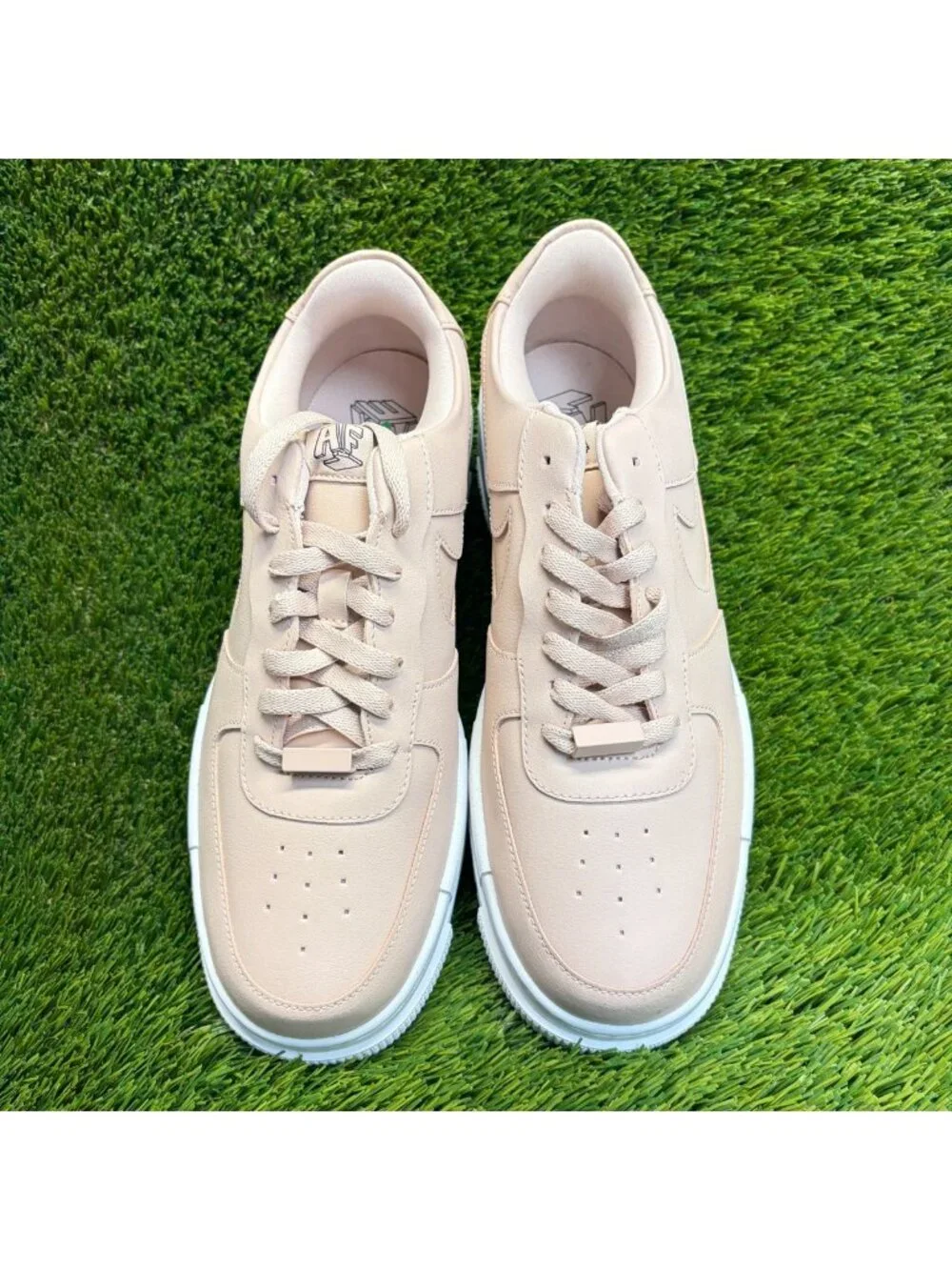 Nike Air Force 1 Pixel Womens Size 12 Pink White Athletic Leather Shoes Sneakers